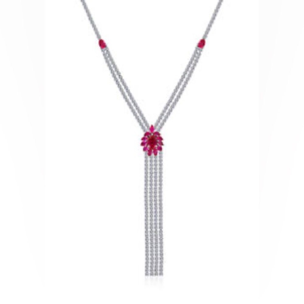 Elegant Silver And Ruby Necklace - image 4
